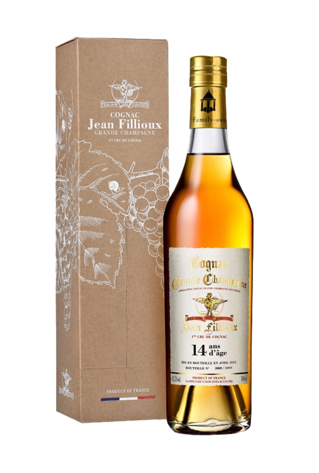 Jean Fillioux Grande Champagne Cognac 14 years 42.5% 500ml | Brandy | Shop online at Spirits of France