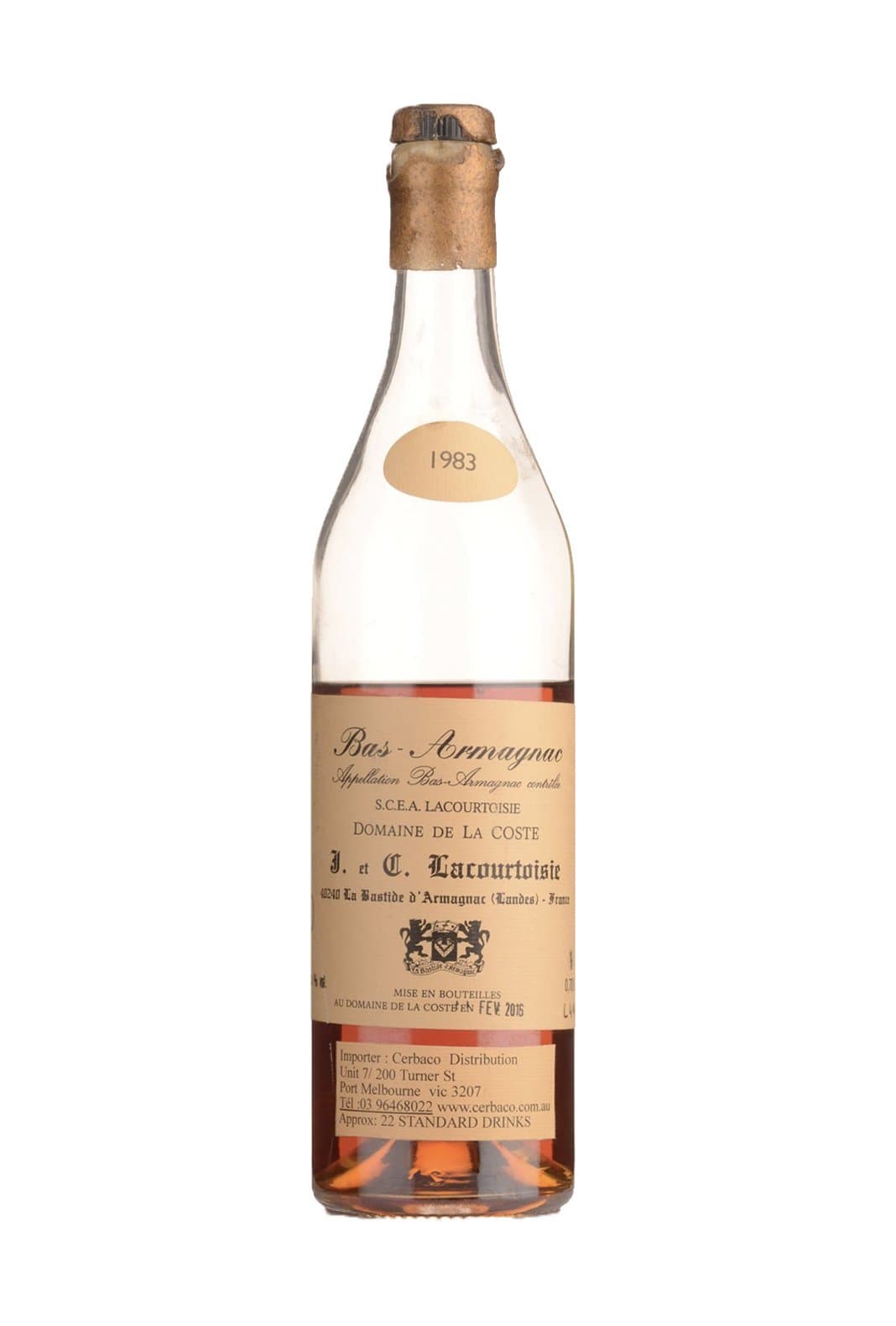 Lacourtoisie Bas Armagnac 1983 40% 700ml | Brandy | Shop online at Spirits of France