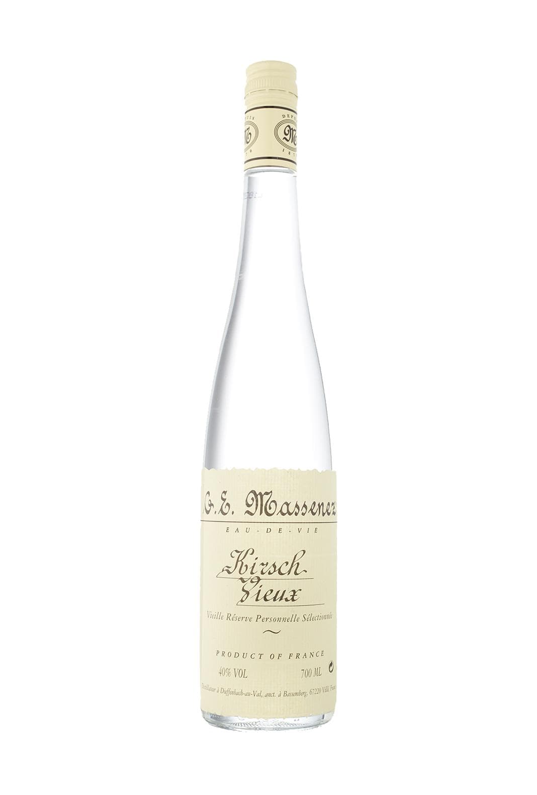 Massenez Eau de Vie Kirsch Vieux (Cherry Spirit) 40% 700ml | Liqueurs | Shop online at Spirits of France