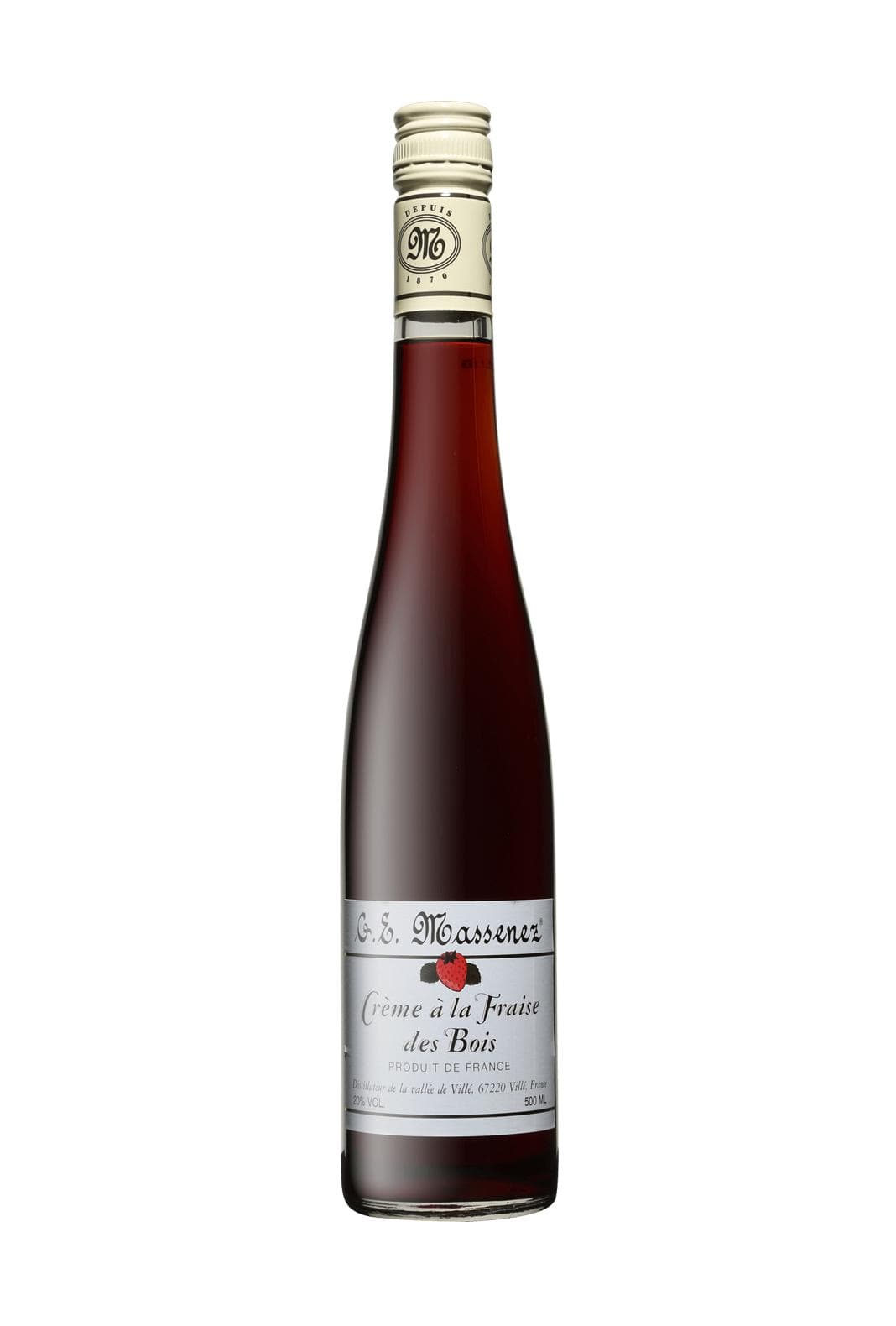 Massenez Liqueur Creme de Fraise des Bois (Wild Strawberry) 20% 500ml | Liqueurs | Shop online at Spirits of France