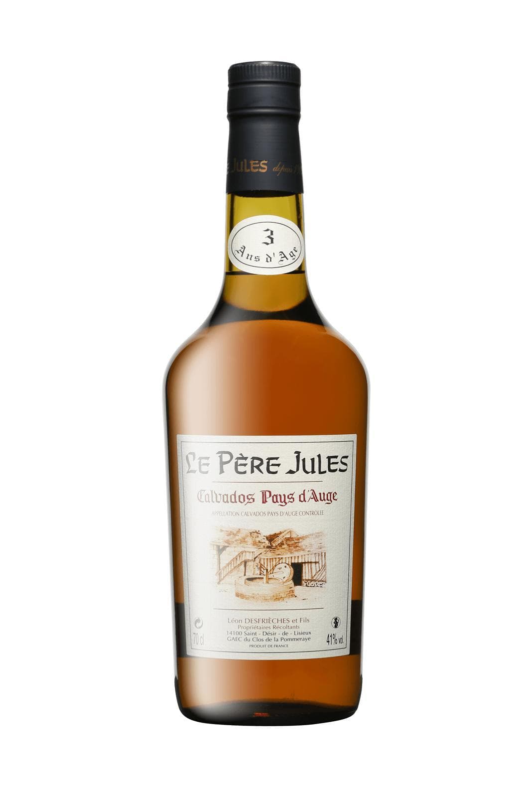 Pere Jules Calvados Pays D'Auge 3 years 42% 700ml | Brandy | Shop online at Spirits of France