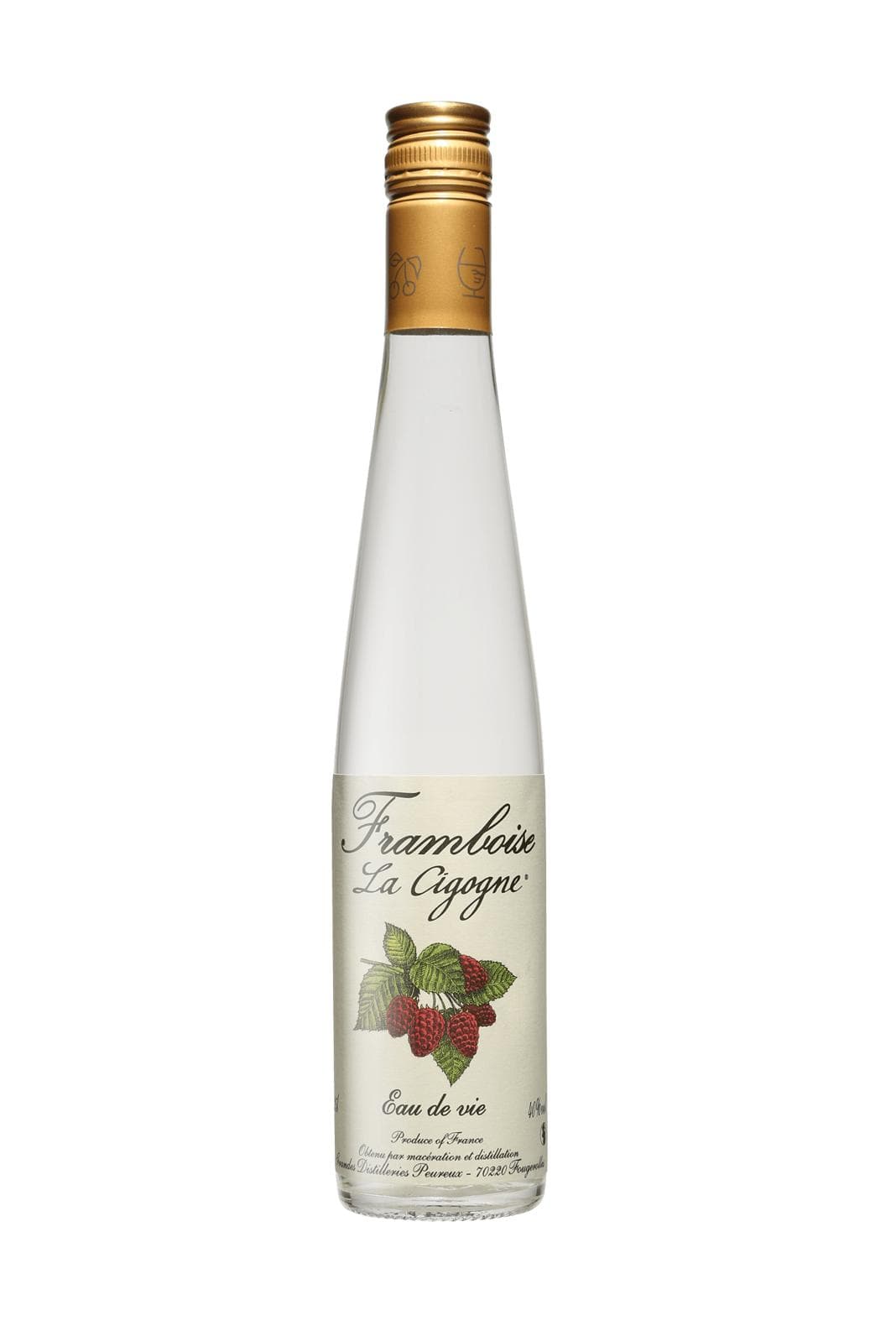Peureux 'La Cigogne' Eau de Vie Framboise (Raspberry spirit) 40% 350ml | Liqueurs | Shop online at Spirits of France