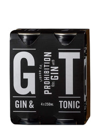 Thumbnail for Prohibition Gin & Tonic 4 Pack 5.5% 250ml | Gin | Shop online at Spirits of France