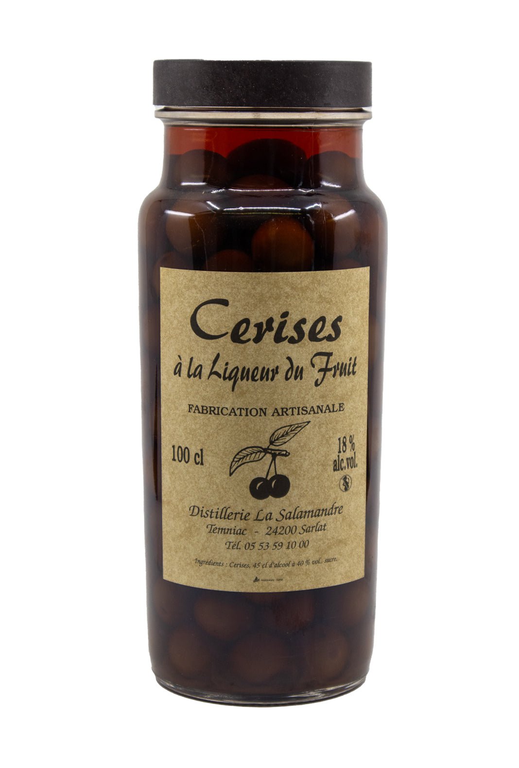 Salamandre Cerises a la Liqueur (Cherries in liqueur) 18% 1000ml | Condiments & Sauces | Shop online at Spirits of France
