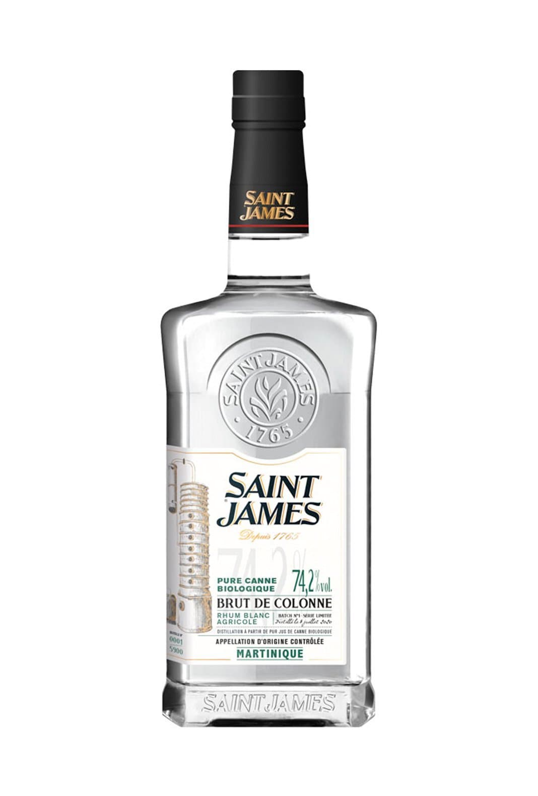 St James Organic Rum Agricole Blanc (White) 74.2% 700ml | Rum | Shop online at Spirits of France