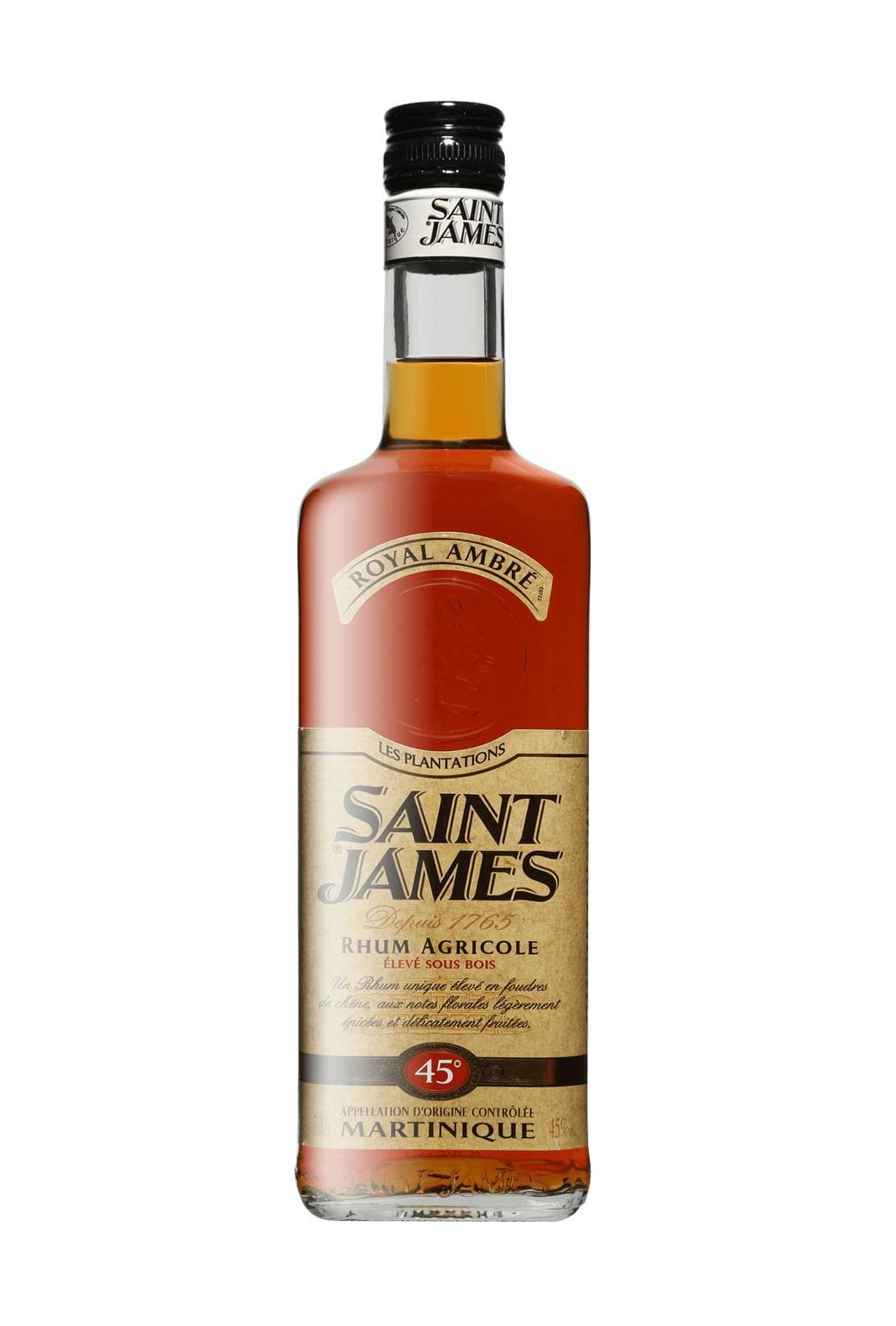 St James Rum Agricole 'Royal Ambre' (Amber) 45% 700ml | Rum | Shop online at Spirits of France