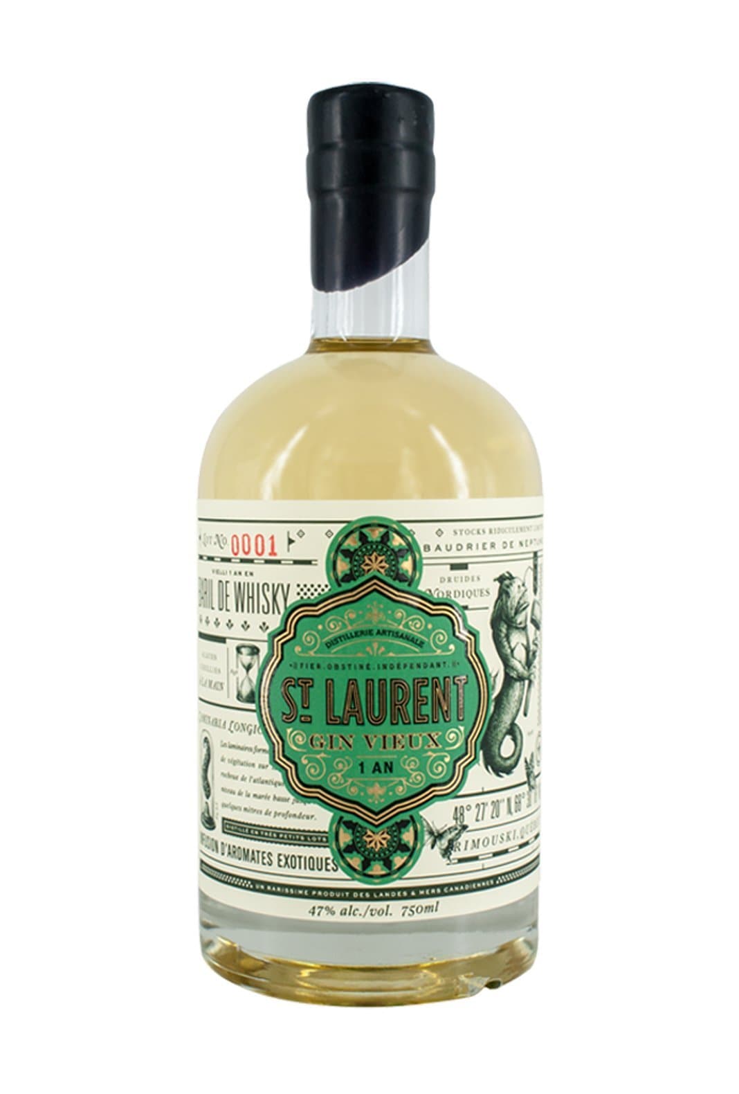 St. Laurent Vieux Gin (Seaweed Laminaria) 47% 700ml | Gin | Shop online at Spirits of France
